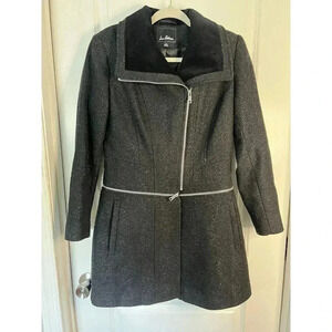 Sam Edelman Women’s Wool Houndstooth Zip Up Peacoat - Size Small